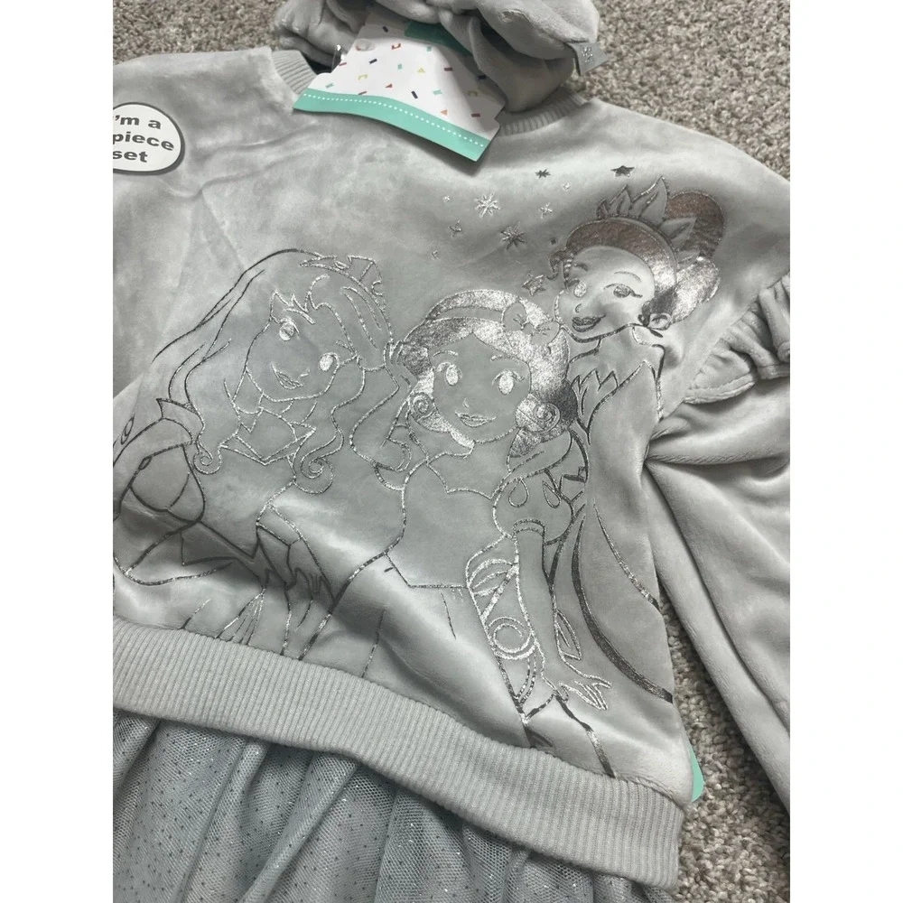 Disney Baby Princess 3 Piece Outfit Gray Size 24 Months‎ Dress